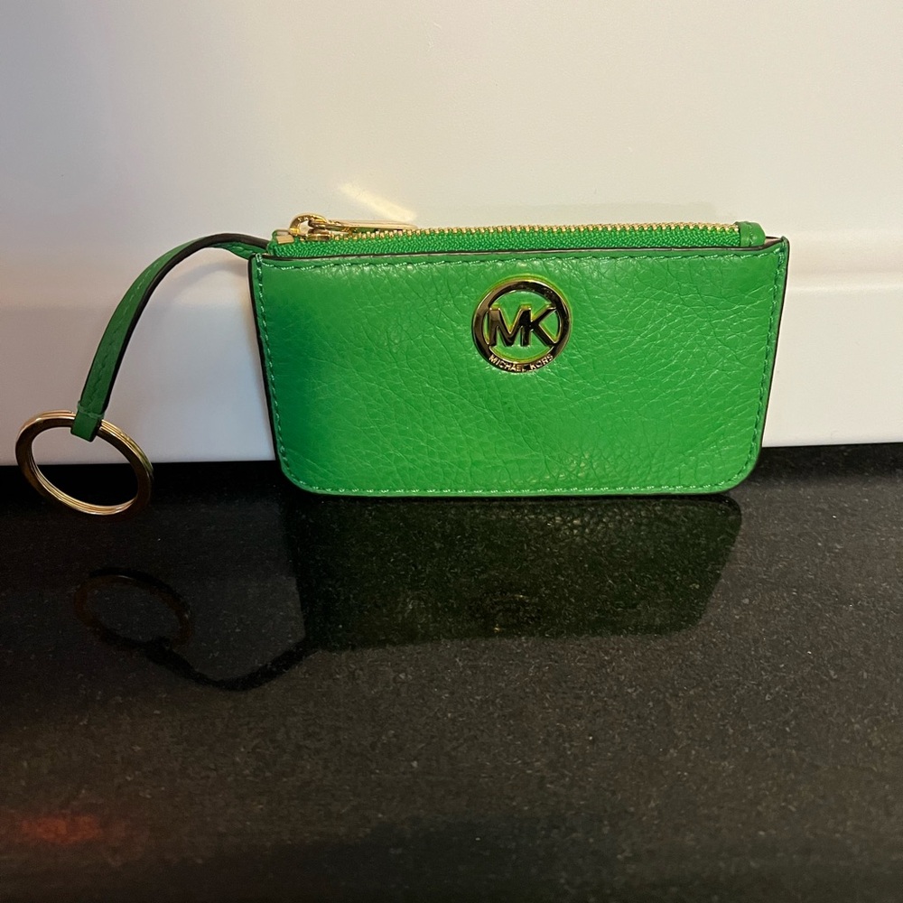 Michael Kors Vibrant Green Keychain card Wallet